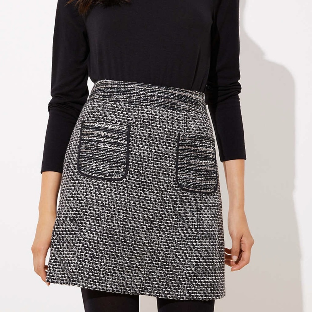 NWT PETITE TWEED POCKET SKIRT